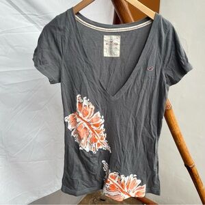 Hollister Gray Fitted Short Sleeve Tee